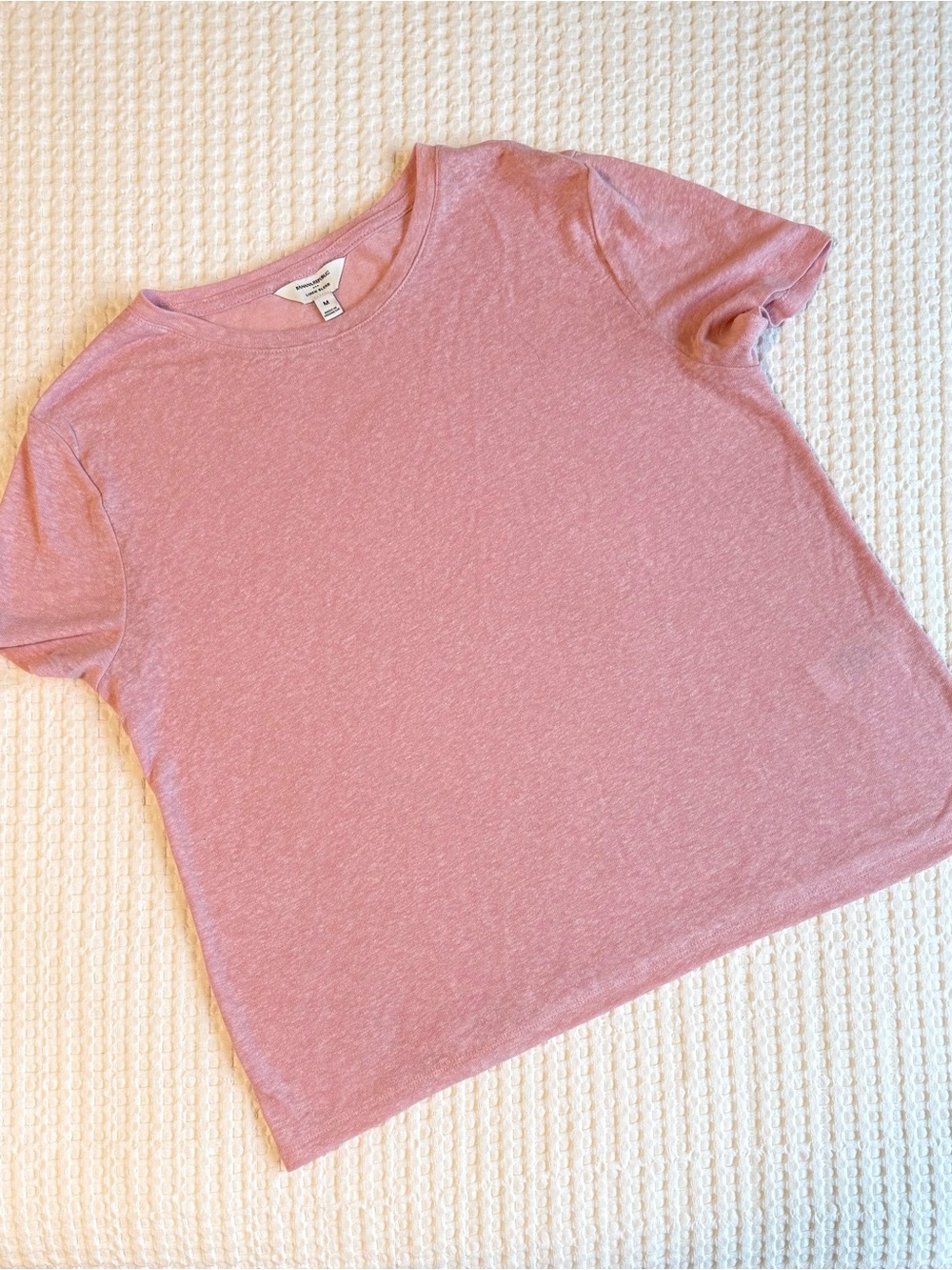 Banana Republic Short Sleeve Crewneck Tee - Dusty Rose Linen Blend - M